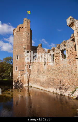 Caister castle ruin, UK's earliest brick built example, with grade1 building listing Stock Photo