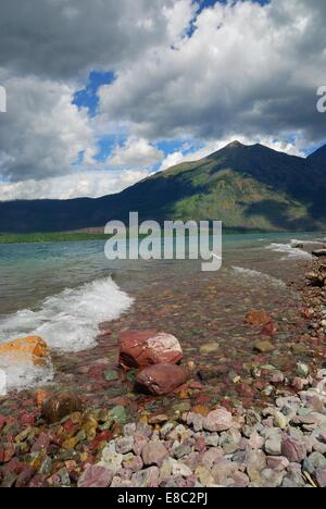 Along the shores of Lake McDonald in Glacier national park, Montana Stock Photo