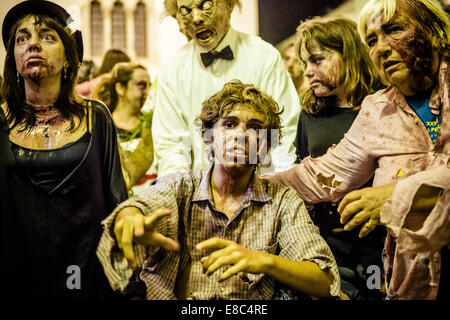 Sitges, Spain. 4th Oct, 2014. Zombies of all kind gather for the Sitges Zombie Walk 2014 Credit:  Matthias Oesterle/ZUMA Wire/ZUMAPRESS.com/Alamy Live News