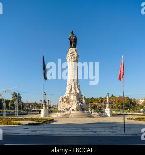 Marques de Pombal Statue, Praca Marques de Pombal, Lisbon, Portugal Stock Photo