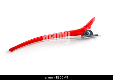 red hair clip isolated on white Stock Photo