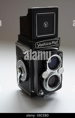 Yashica-Mat medium format vintage camera. Stock Photo