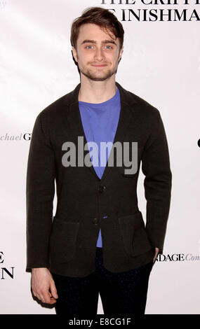 Photo call for the Broadway play 'The Cripple of Inishmaan', held at the Signature Center.  Featuring: Daniel Radcliffe Where: New York, New York, United States When: 02 Apr 2014 Stock Photo