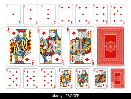 Cards from the Georghiou 14 deck, a beautifully crafted new original playing card deck design. The deck features custom extremel Stock Photo