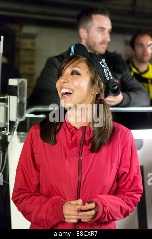 Jess Morgan at Parkour Ride a multi-discipline cycling event held in an abandoned multi-storey car park, Tobacco Dock, London, UK. 4th Oct, 2014 Credit:  Simon Balson/Alamy Live News Stock Photo