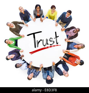 Diverse People Holding Hands Trust Concept Stock Photo