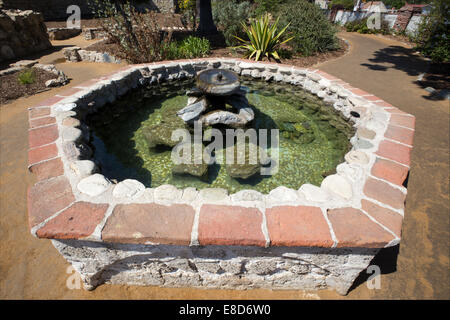 Water fountain, fountain, Mission San Juan Capistrano, city, San Juan Capistrano, Orange County, California Stock Photo