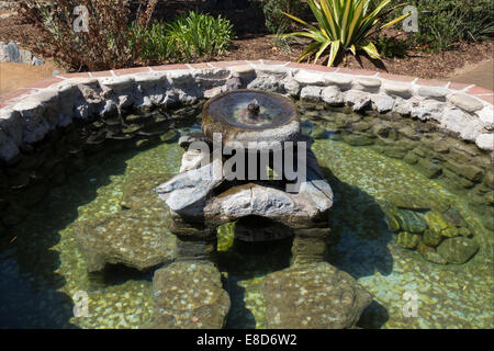 Water fountain, fountain, Mission San Juan Capistrano, city, San Juan Capistrano, Orange County, California Stock Photo