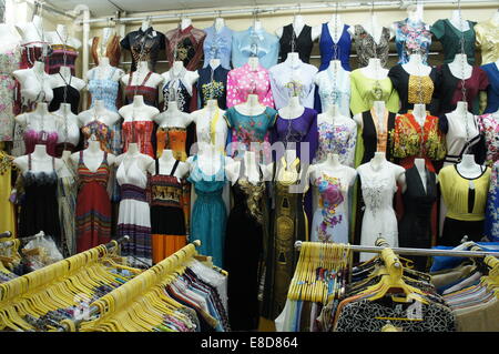 women's clothing stall at Ben Thanh market, Ho Chi Minh, Vietnam Stock Photo