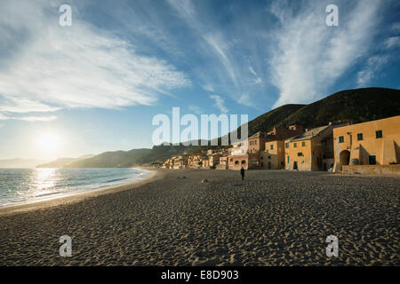 Typical houses on the beach, Varigotti, Finale Ligure, Riviera di Ponente, Liguria, Italy Stock Photo