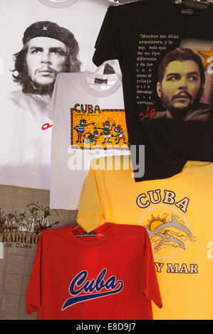 Che Guevara T-shirts in a shop, Havana, Cuba Stock Photo