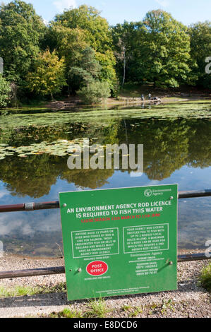 warns licence environment rod need sign agency fishing before alamy keston ponds bromley