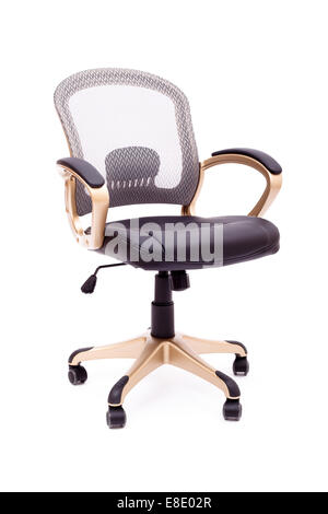 Golden office chair on white background Stock Photo - Alamy