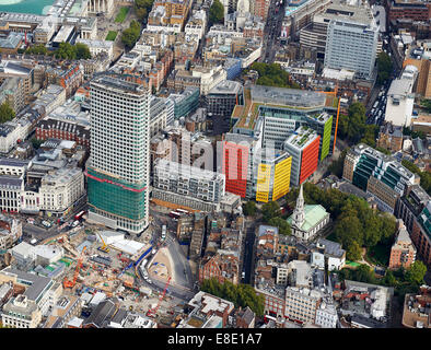 Aerial view of St Giles Piazza, central London, UK Stock Photo