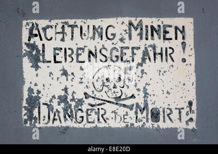 second world war sign on bunker, batz-sur-mer, loire atlantique, france Stock Photo