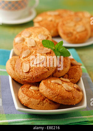 Almond cookies. Recipe available. Stock Photo