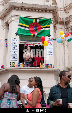 Residents selling food and drink from their homes during Annual Notting Hill Carnival in London 2014 Stock Photo