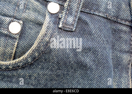 Denim Pocket Closeup ; texture background of jeans and pockets Stock Photo