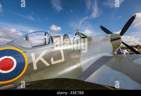 Two seater Spitfire Tr.9 SM520 (G-ILDA). Based at Goodwood, she wears the markings 'SM520 / KJ-I'. Stock Photo