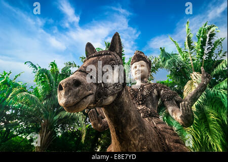 Amazing view of mythology and religious statues at Wat Xieng Khuan Buddha park. Vientiane, Laos Stock Photo