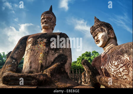 Amazing view of mythology and religious statues at Wat Xieng Khuan Buddha park. Vientiane, Laos Stock Photo