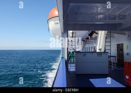 The view from the deck of the Stena Lagan Irish Sea ferry Stock Photo