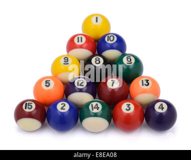 Set of 15 Spots and Stripes pool balls Stock Photo