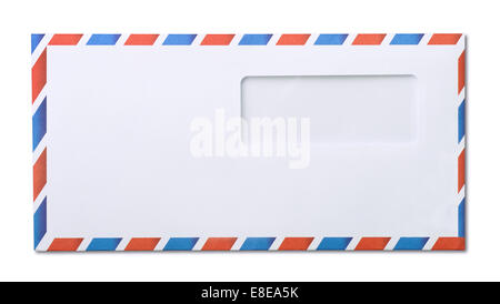 Air mail window envelope isolated on white Stock Photo