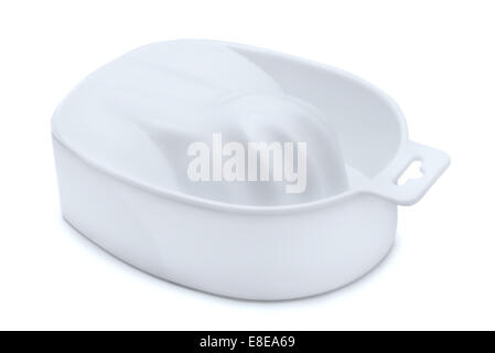 Plastic finger bath isolated on white Stock Photo