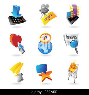 Icons for media, information and entertainment. Stock Photo