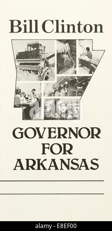 Bill Clinton’s 1982 reelection campaign leaflet for Governor of Arkansas Stock Photo