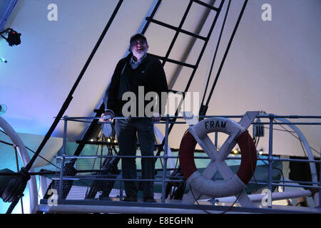 Tourist at the Fram Museum of Polar Exploration on the Bygdoy Peninsula in Oslo Stock Photo