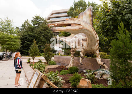 Spinosaurus sculpture in front of the National Geographic Society HQ - Washington, DC USA
