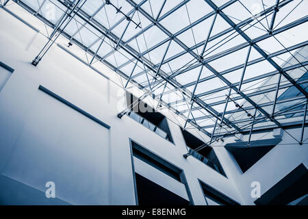 Modern Architectural Skylight Structure from Indoor a Building Stock Photo