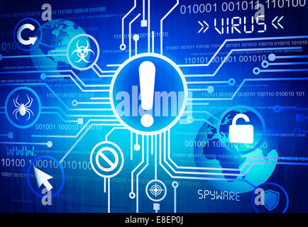 Digitally Generated Image of Virus Concept Stock Photo