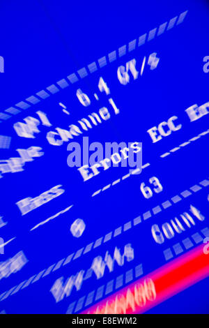 Error message on a blue screen Stock Photo