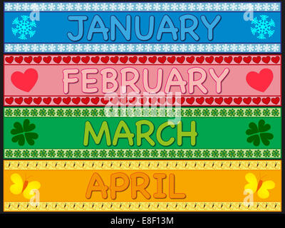 calendar, month January, February and March, June, calendar of Stock ...