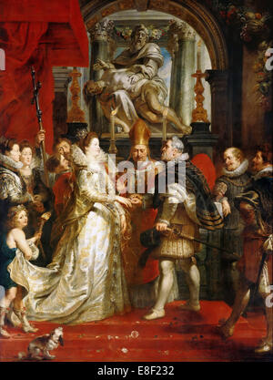 The Wedding by Proxy of Marie de' Medici to King Henry IV (The Marie de' Medici Cycle). Artist: Rubens, Pieter Paul (1577-1640) Stock Photo