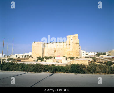 St Thomas's Tower, Harbour, Marsascala, Malta. Stock Photo