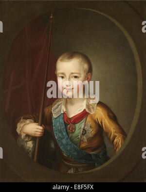 Portrait of Grand Duke Alexander Pavlovich (Alexander I) as Child. Artist: Levitsky, Dmitri Grigorievich (1735-1822) Stock Photo