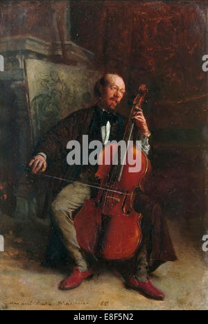 Portrait of the composer Alexandre Batta (1816-1902). Artist: Meissonier, Ernest Jean Louis (1815-1891) Stock Photo