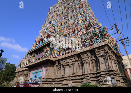 Madurai, Meenakshi, temple, Meenakshi Sundareswarar Temple, Tiru-aalavaai,  Meenakshi Amman Kovil, Madurai, Tamil Nadu, India. Stock Photo