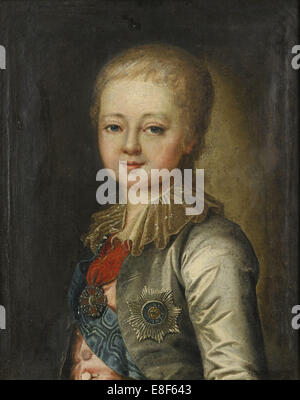 Portrait of Grand Duke Alexander Pavlovich (Alexander I) as Child. Artist: Lampi, Johann-Baptist von, the Elder (1751-1830) Stock Photo