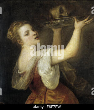 Salome with the head of John the Baptist. Artist: Titian (1488-1576) Stock Photo