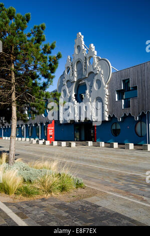 BBC Roath Lock studios besides Roath Basin Cardiff Bay Cardiff, Wales. Stock Photo