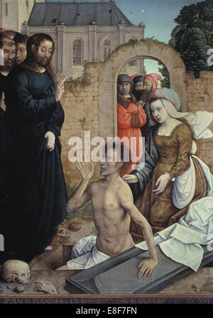 The Resurrection of Lazarus. Artist: Juan de Flandes (ca. 1465-1519) Stock Photo