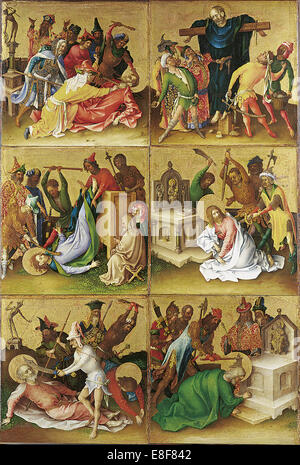 Martyrdom of the Apostles. Right panel. Artist: Lochner, Stephan (ca 1400/10-1451) Stock Photo