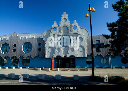 BBC Roath Lock studios besides Roath Basin Cardiff Bay Cardiff, Wales. Stock Photo