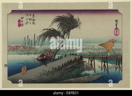 Yokkaichi (from the Fifty-Three Stations of the Tokaido Highway). Artist: Hiroshige, Utagawa (1797-1858) Stock Photo