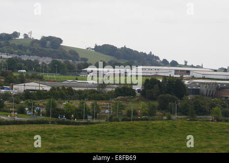 view of industrial buildings, Lockerbie, Dumfriesshire, Scotland, UK Stock Photo